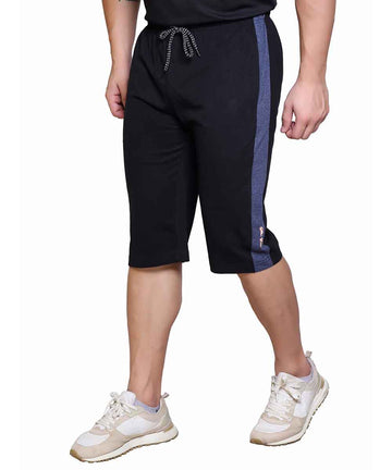 Men's Cotton Blend Regular Fit Capris | Bottom Wear With One Zipper Pocket