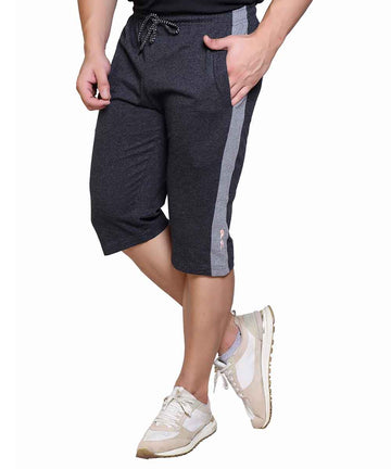 Men's Cotton Blend Regular Fit Capris | Bottom Wear With One Zipper Pocket