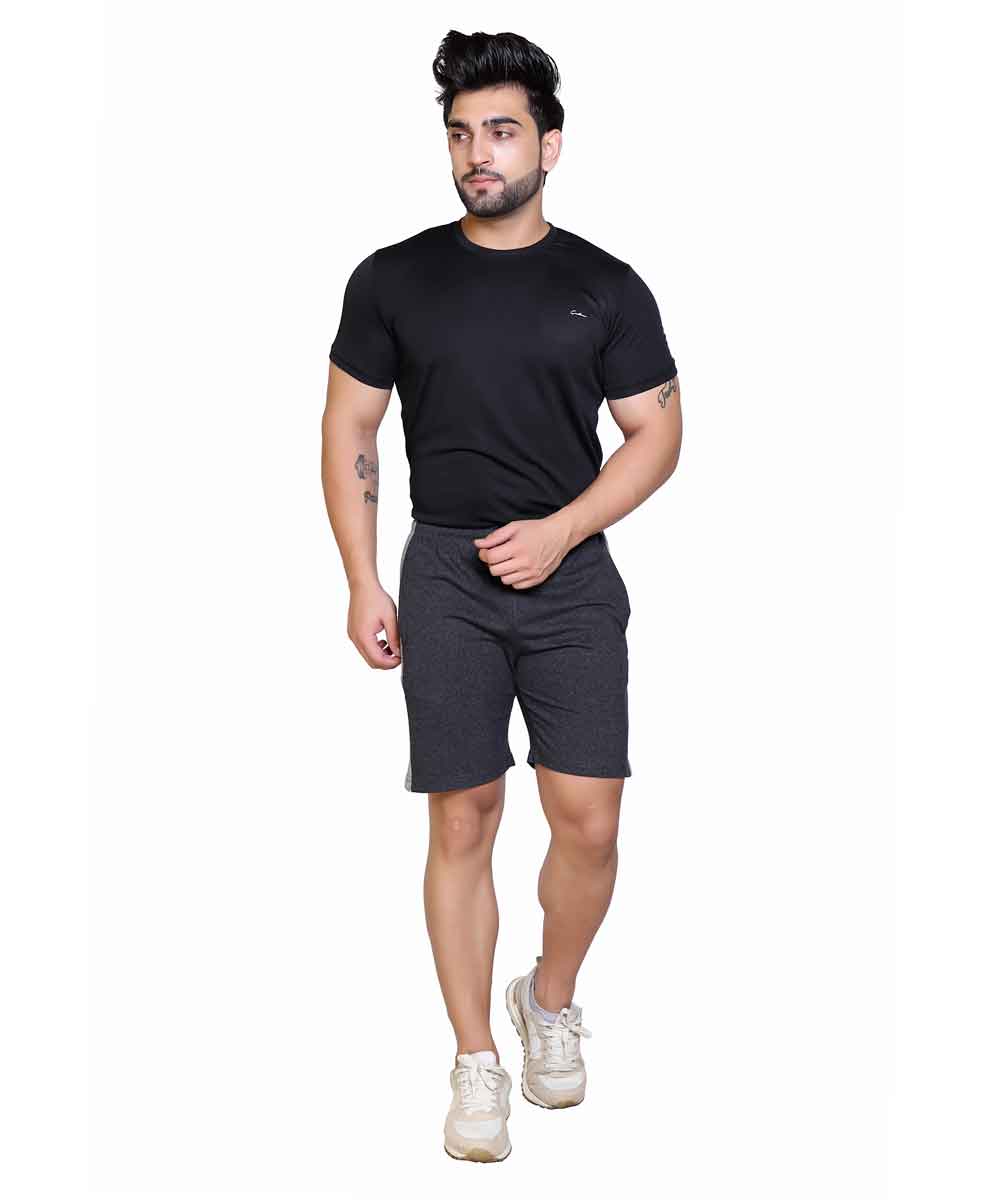Men's Cotton Blend Regular Fit Shorts | Bottom Wear with One Zipper Pocket