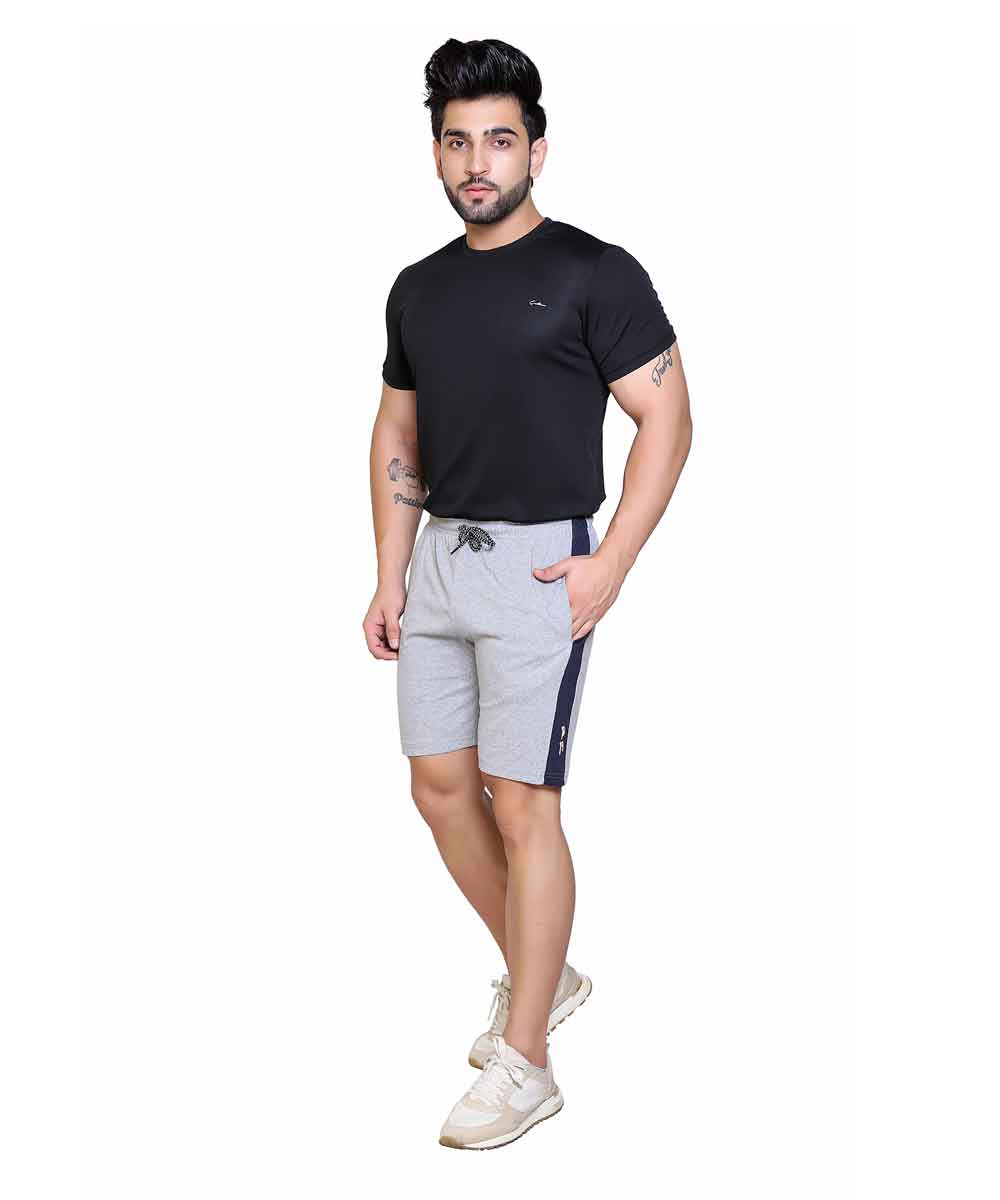 Men's Cotton Blend Regular Fit Shorts | Bottom Wear with One Zipper Pocket