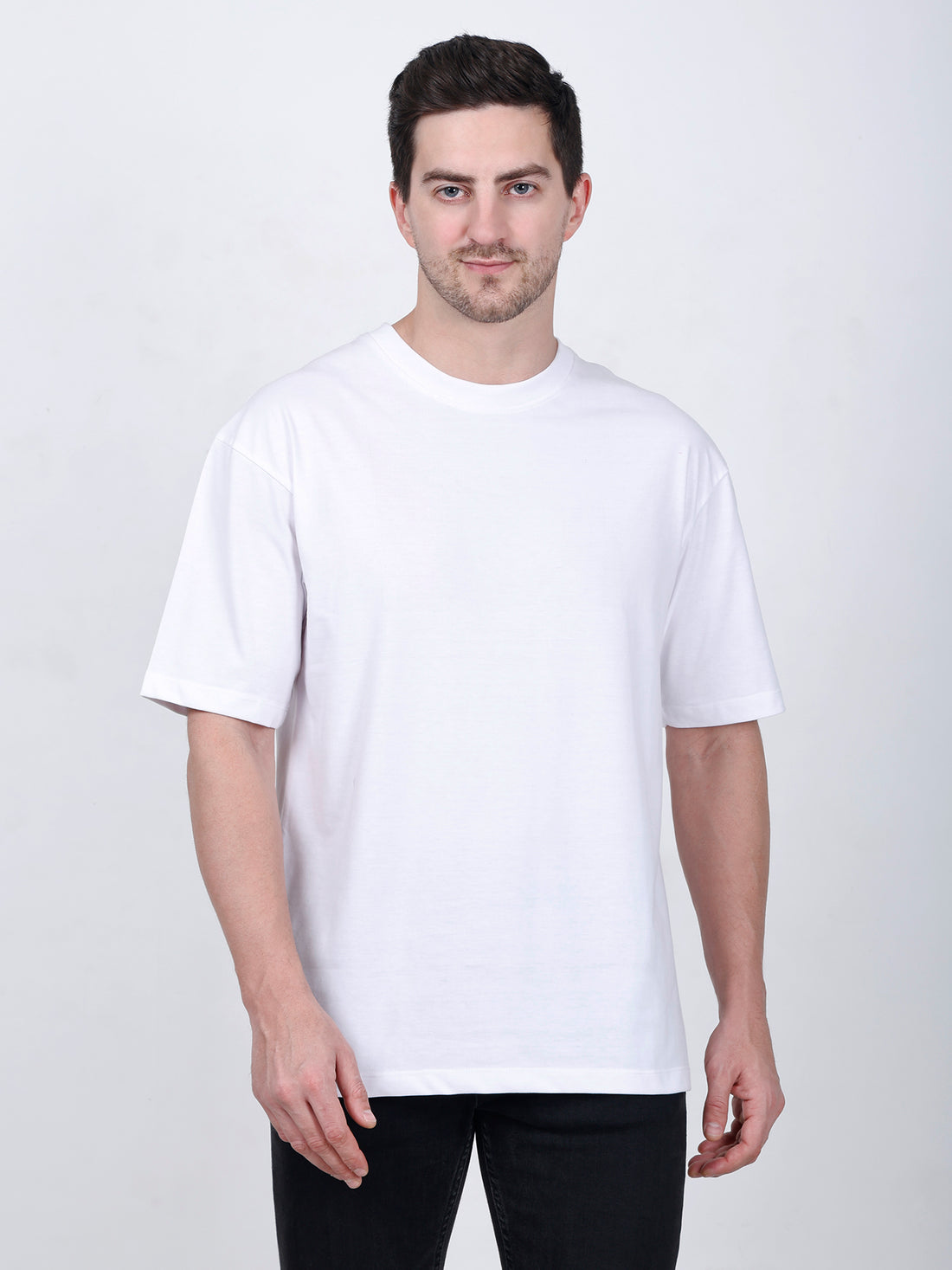 Azure White Oversized Blank Tee