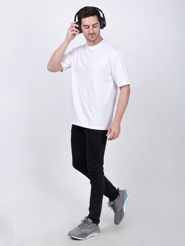 Azure White Oversized Blank Tee