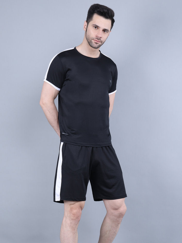 Black Lycra Co-ord Set with Contrast Panels