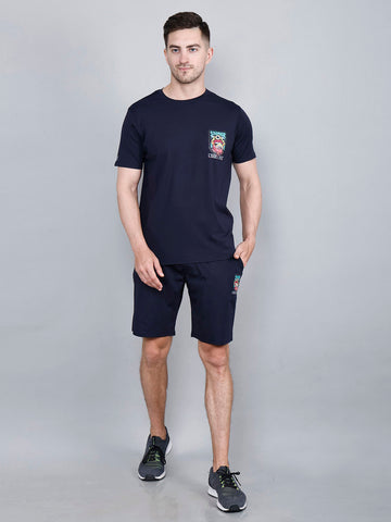 Mens Navy Tencel Fabric Co-ord Set