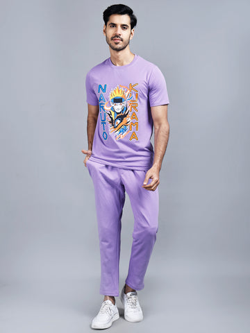Graphic Print Lavender Tshirt & Lower Co-ord Set