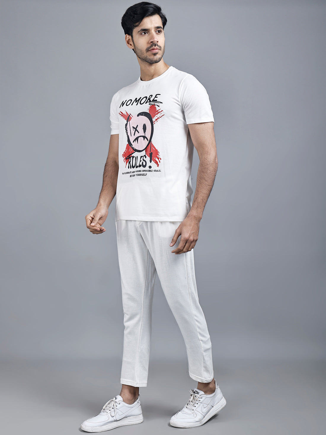 Graphic Print White Tshirt & Lower Co-ord Set