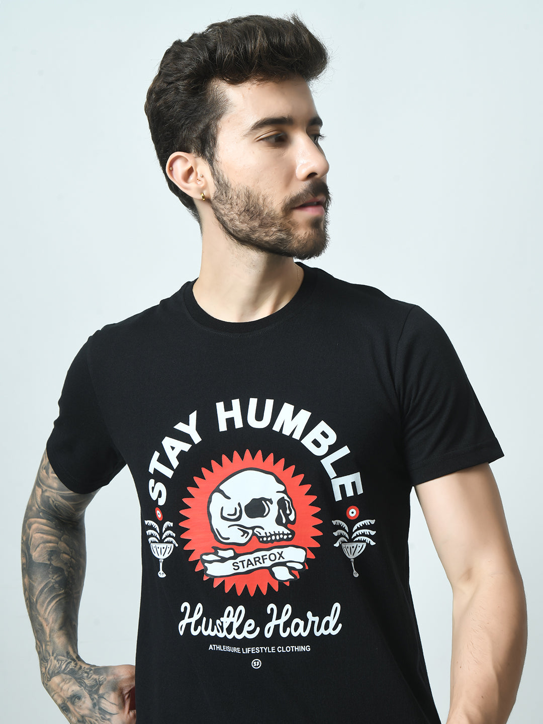 Raven Black Printed T-shirt with Shirts Co-ord Set