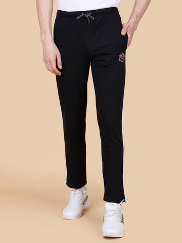 Black Track Pant With Contrast Panels