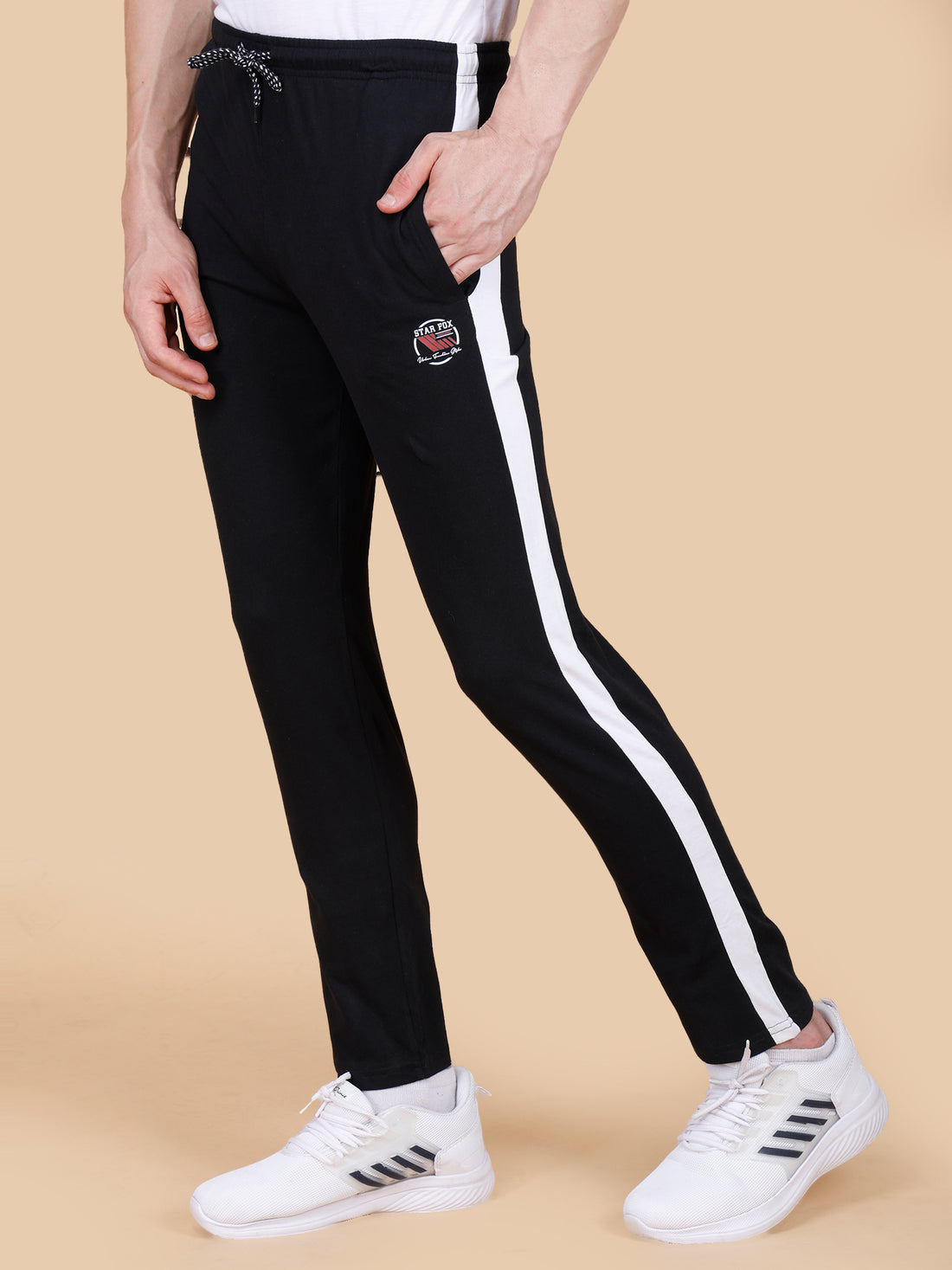 Black Track Pant With Contrast Panels
