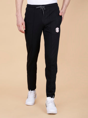 Black Track Pant With Pleats