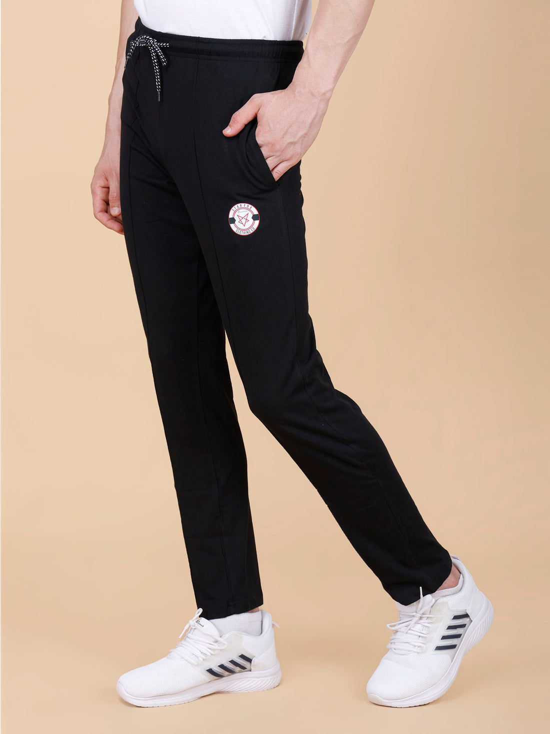 Black Track Pant With Pleats