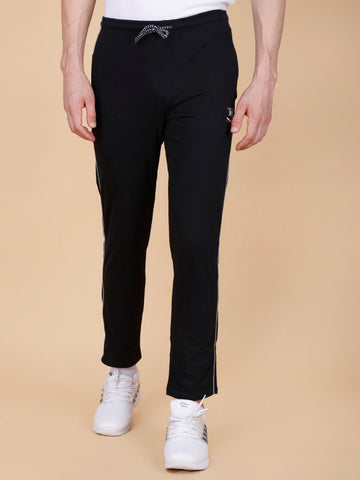 Black Track Pant With Contrast Pipping