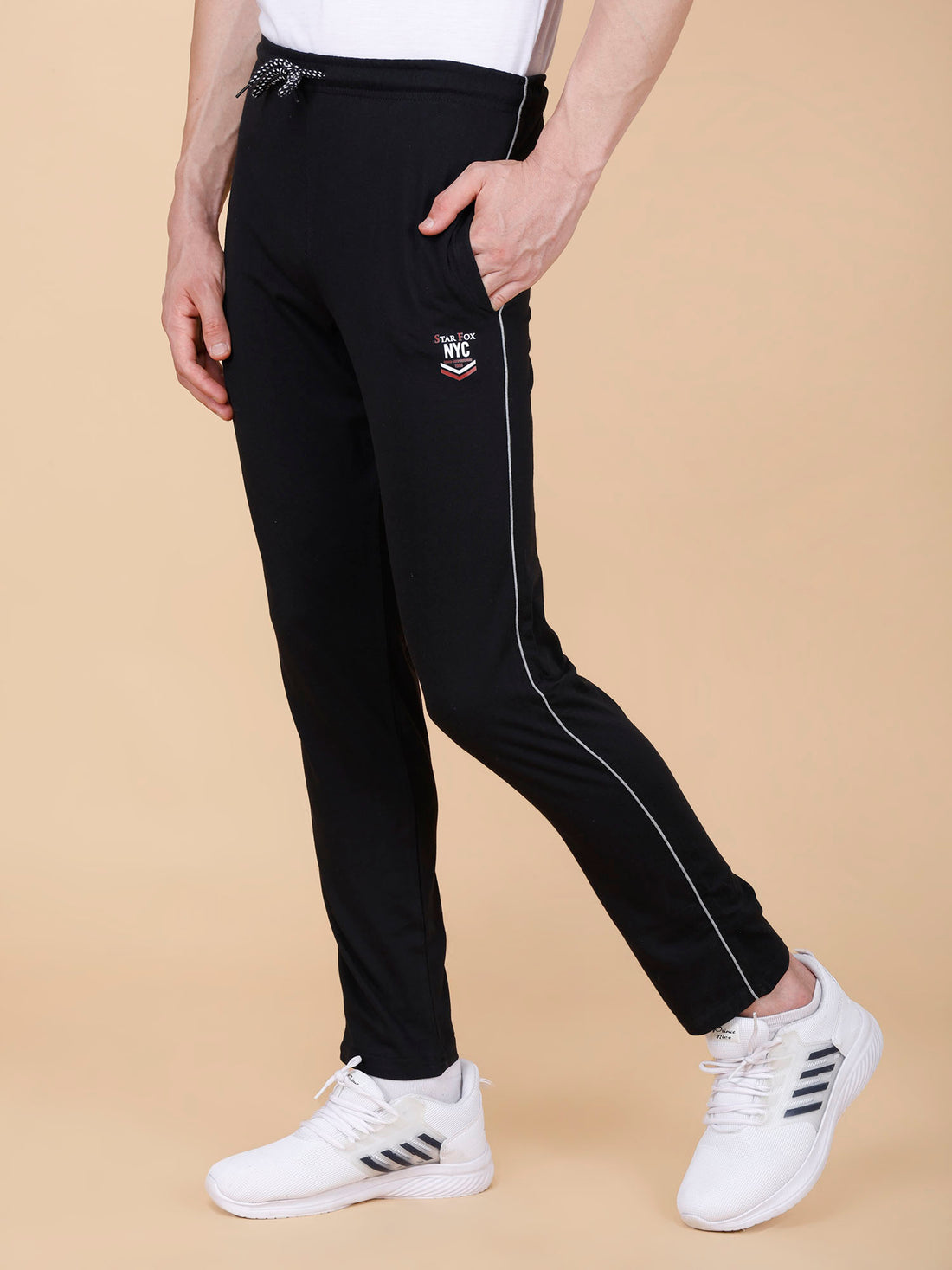 Black Track Pant With Contrast Pipping