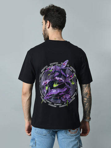 Purple Mamba Printed Oversized T-shirt