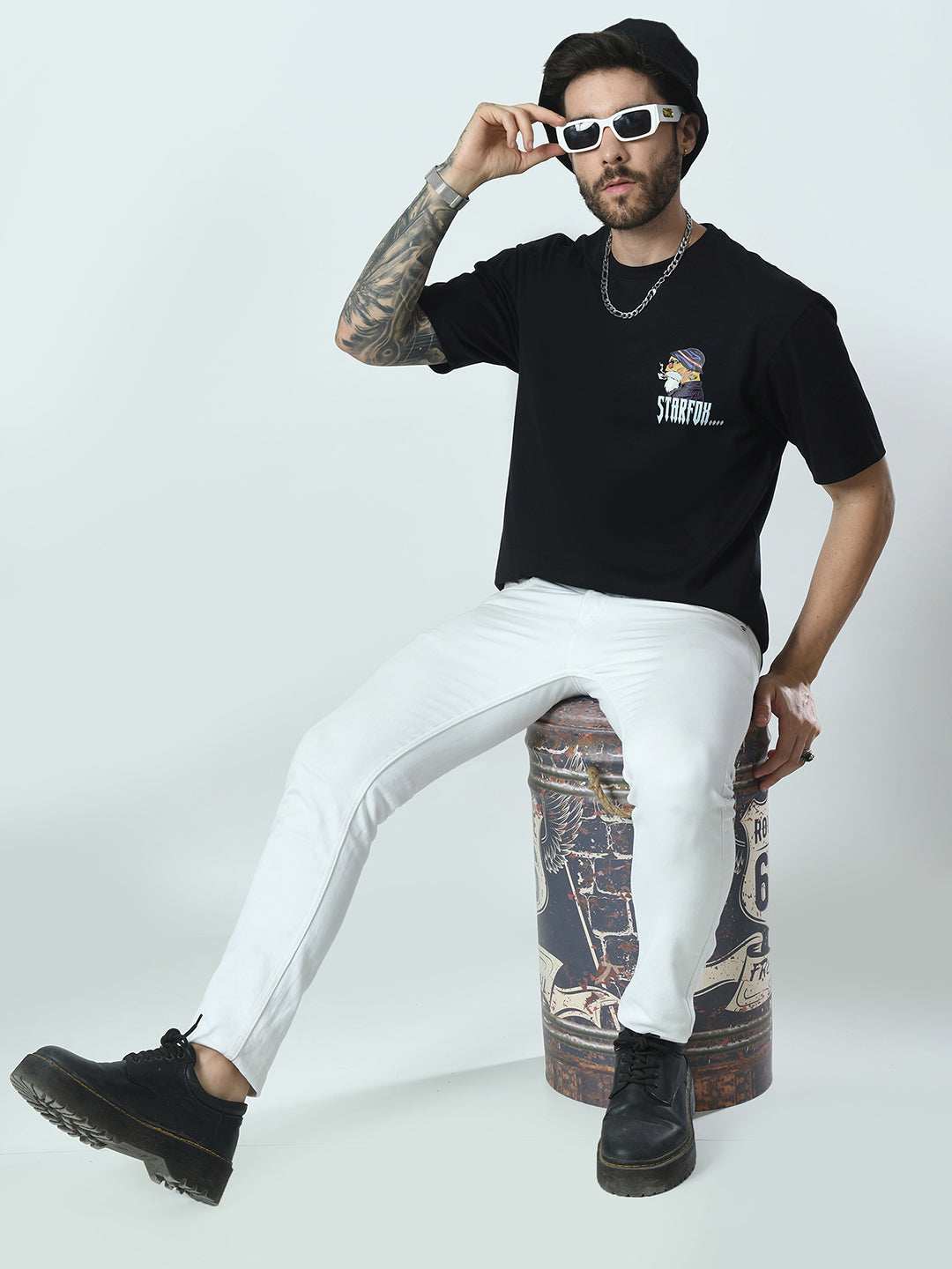 Old Man Printed Oversized T-shirt