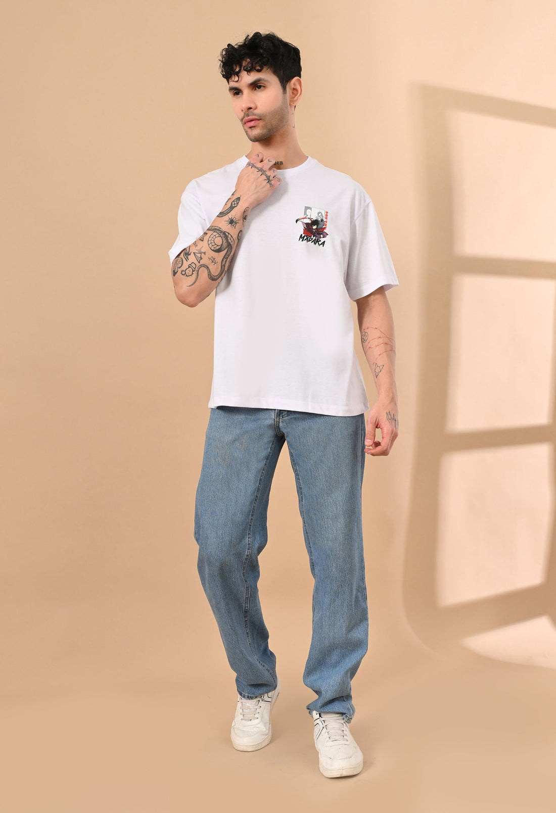 MADARA UCHIHA NARUTO PRINTED OVERSIZED T-SHIRT