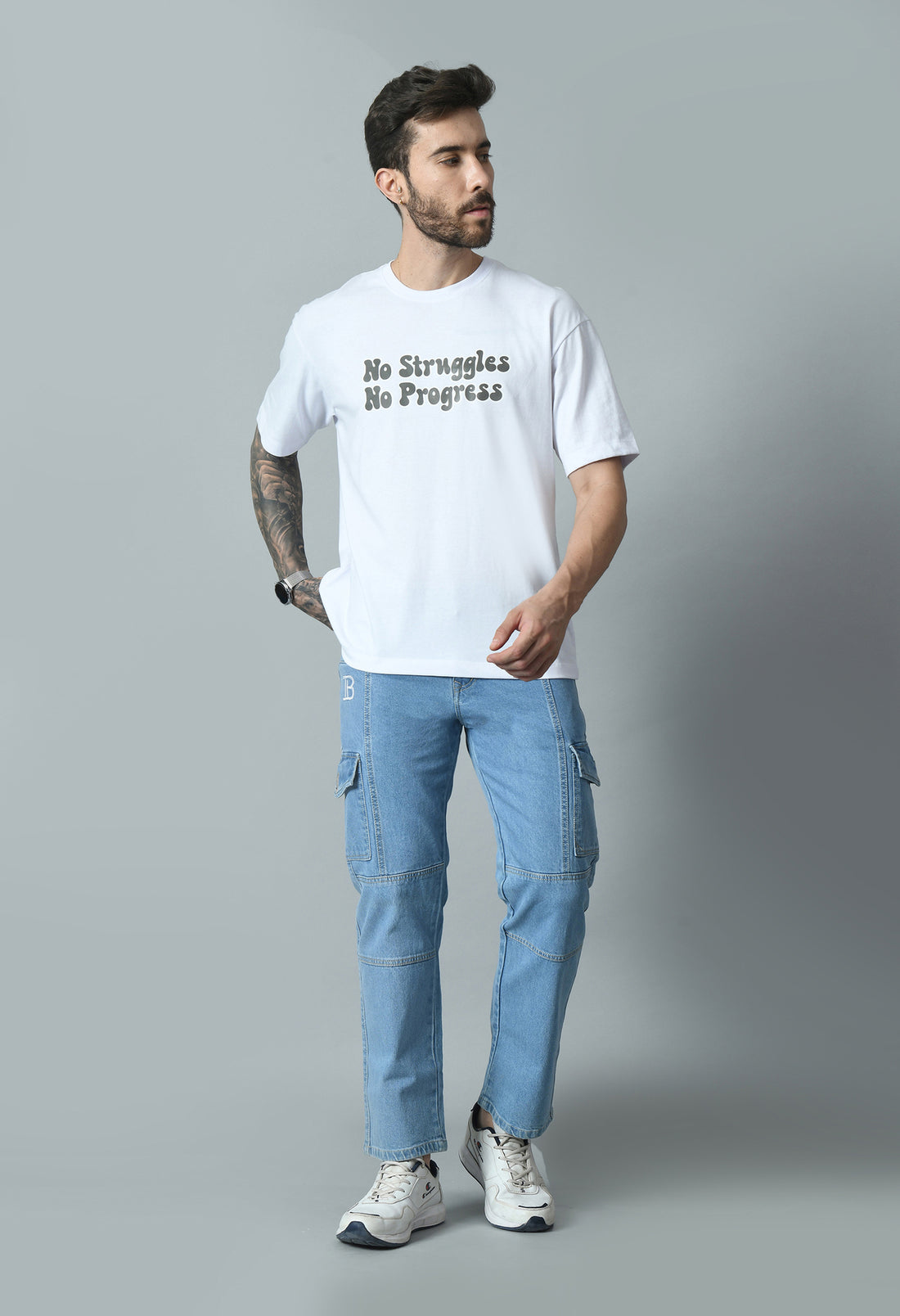 Today's Struggle Printed Oversized T-shirt