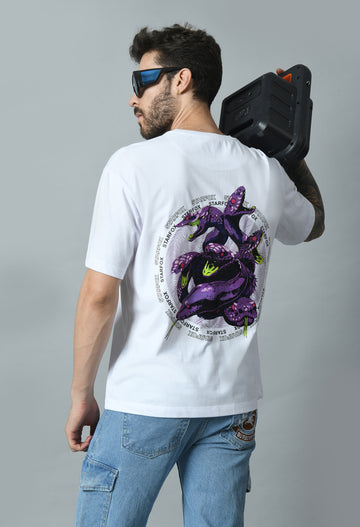 Purple Python Printed Oversized T-shirt