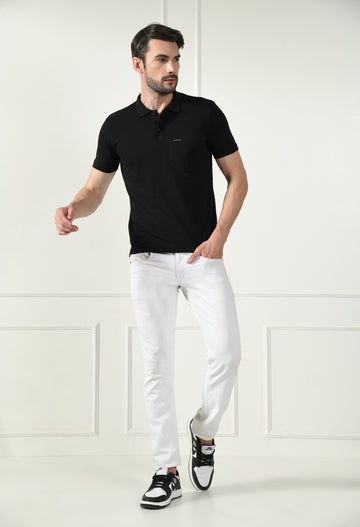 Black Polo with Pocket