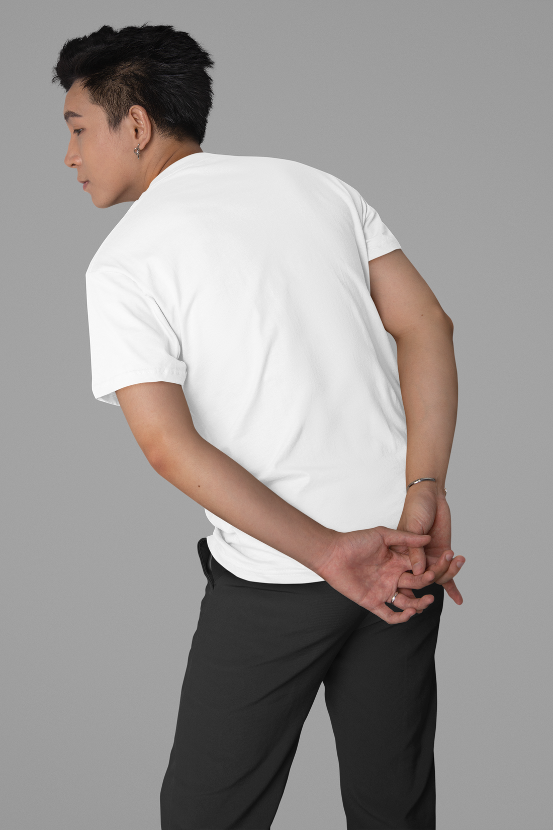 Men Printed Round Neck Pure Cotton White T-Shirt