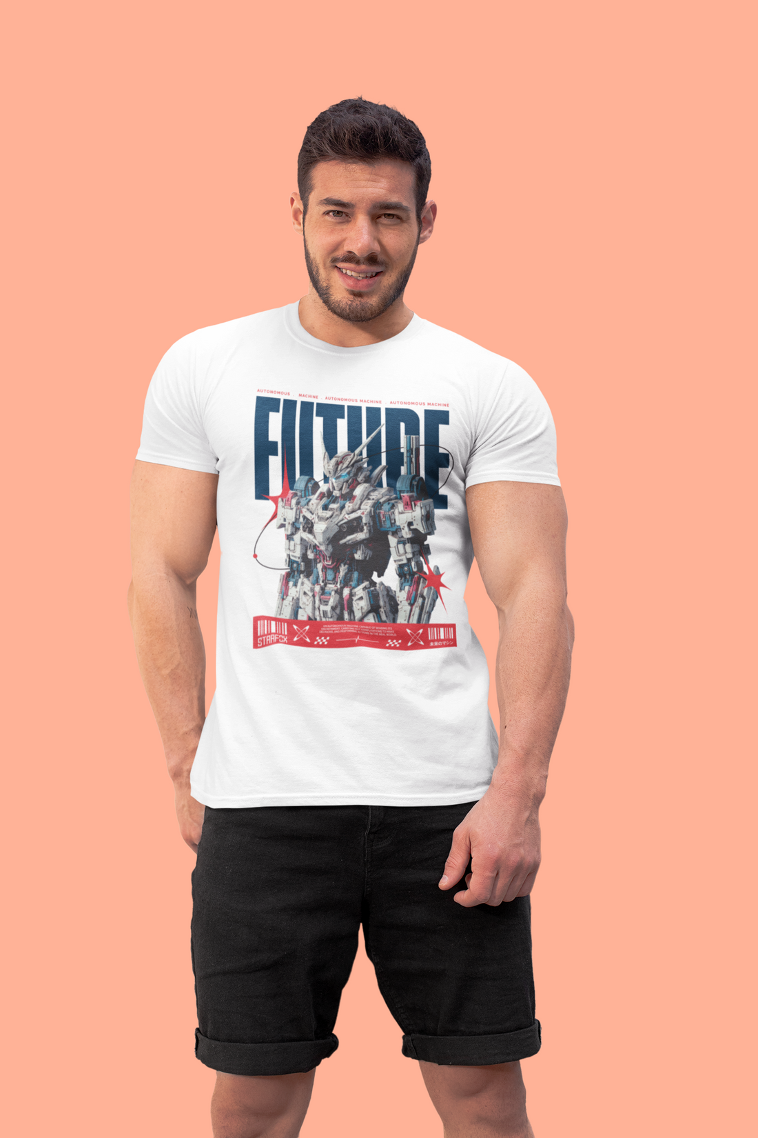 Men Printed Round Neck Pure Cotton White T-Shirt