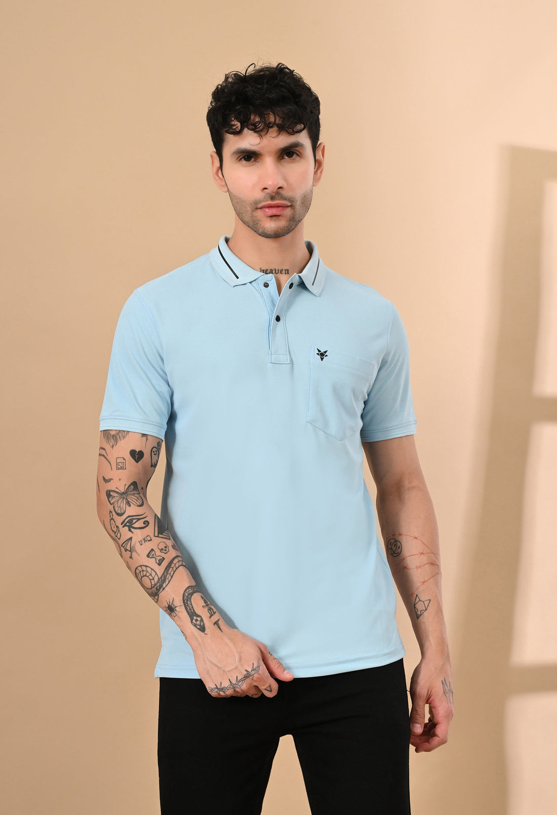 SKY BLUE DRY-FIT POLO WITH POCKET