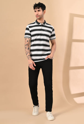 ENGINEERED STRIPER POLO TSHIRT WITH POCKET