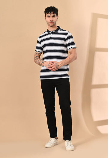 ENGINEERED STRIPER POLO TSHIRT WITH POCKET