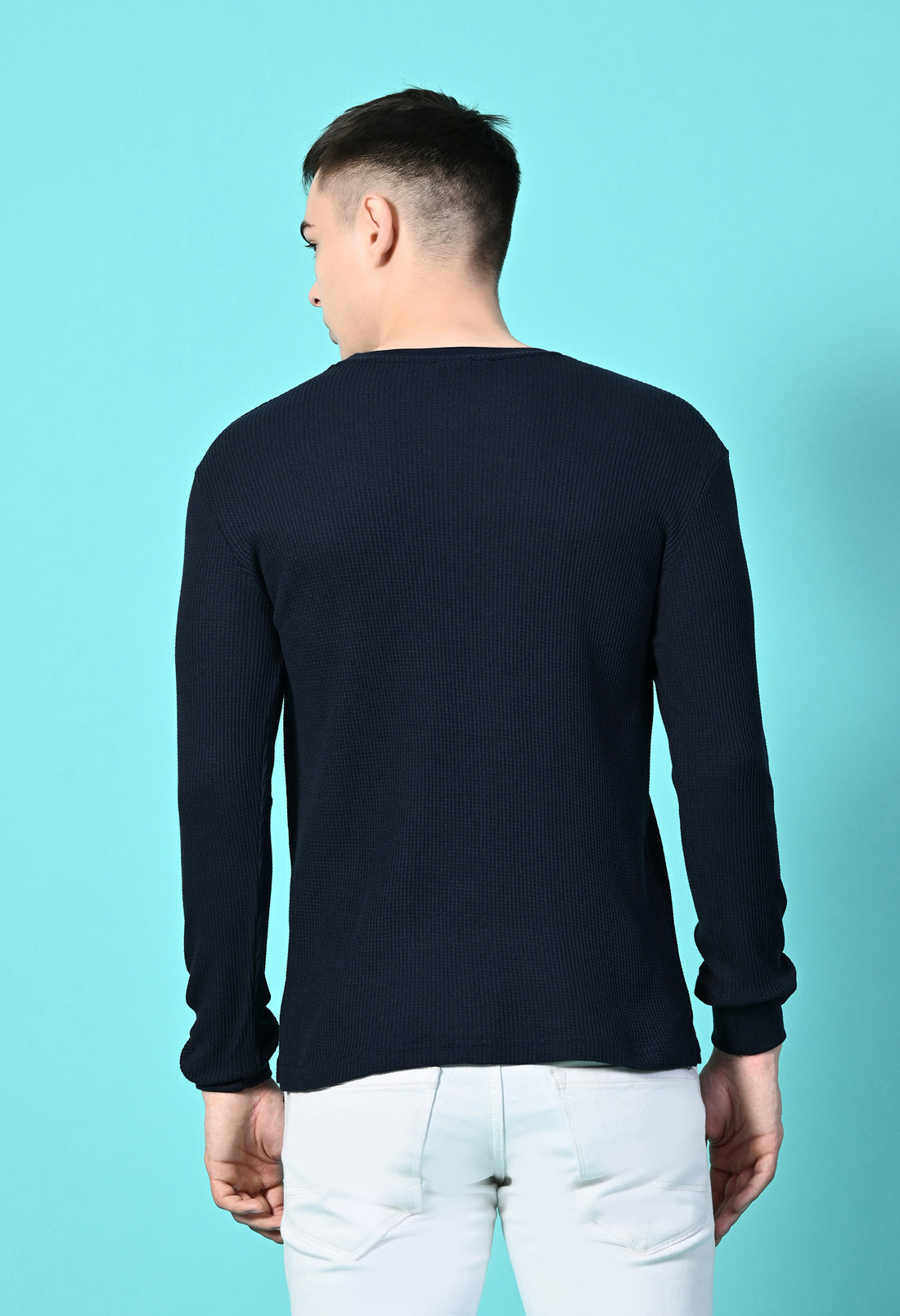 Waffle Textured Full Sleeve Ribbed Cuff & Neck Bottom Cotton Heavy