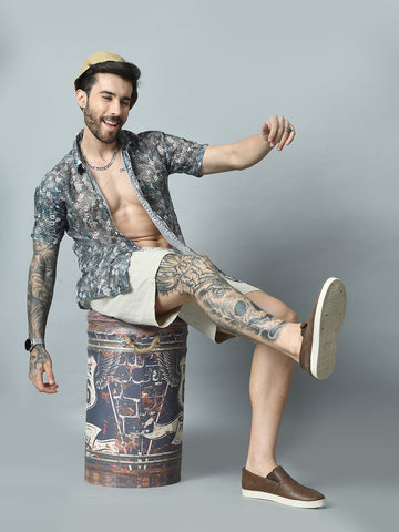 Men Slim Fit Opaque Printed Party Shirt