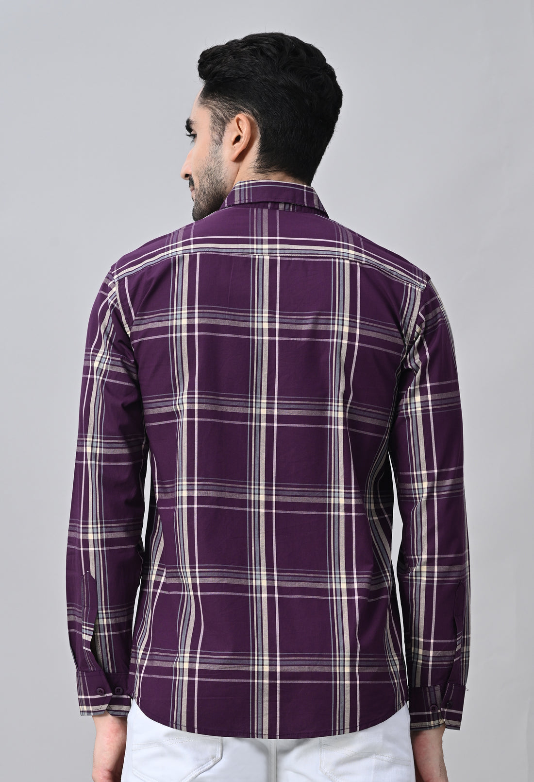 Purple Checked Formal Shirt