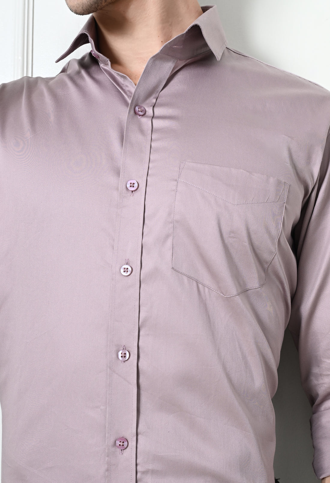 Dusty Mauve Cotton Formal Shirt