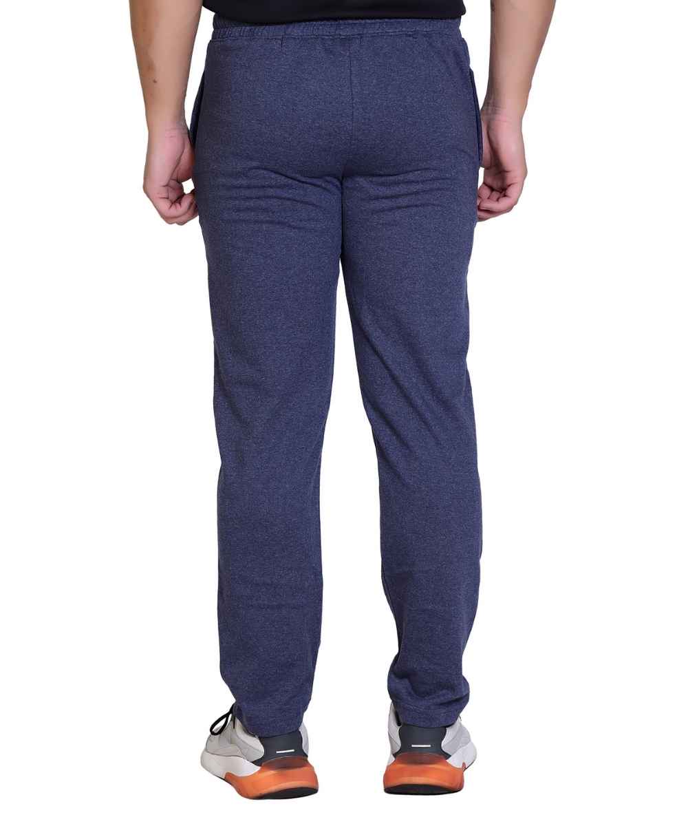 Men's Navy Melange Printed Track Pant