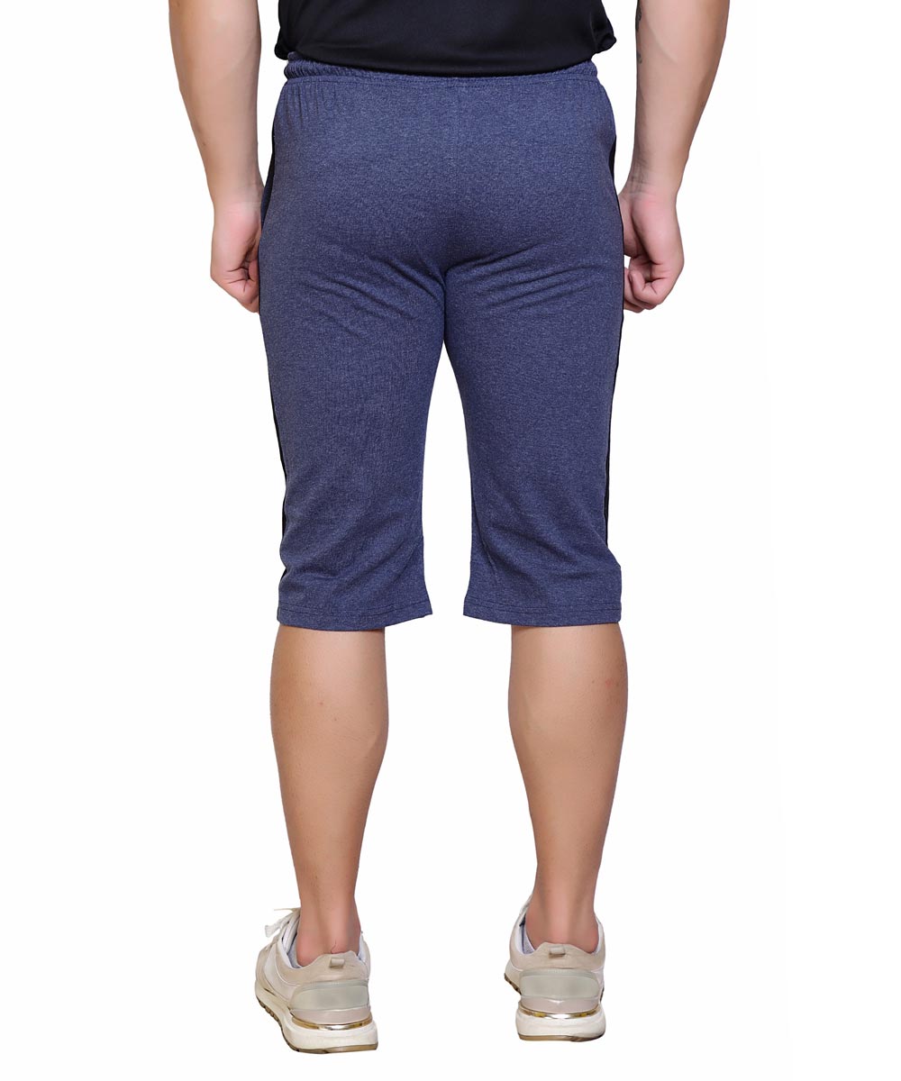 Men's Cotton Blend Regular Fit Capris | Bottom Wear With One Zipper Pocket