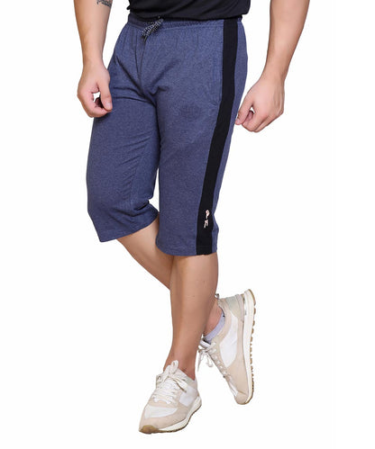 Men's Cotton Blend Regular Fit Capris | Bottom Wear With One Zipper Pocket