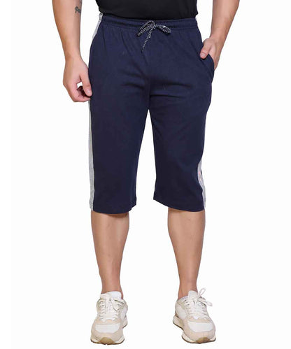 Men's Cotton Blend Regular Fit Capris | Bottom Wear With One Zipper Pocket