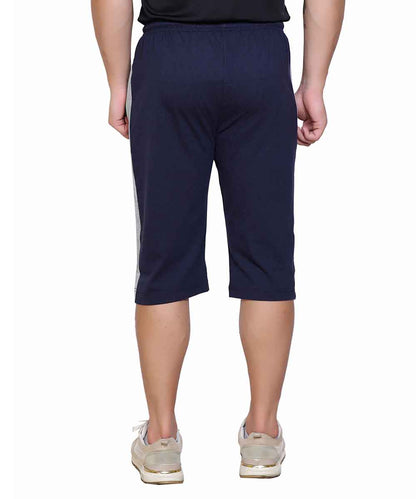 Men's Cotton Blend Regular Fit Capris | Bottom Wear With One Zipper Pocket