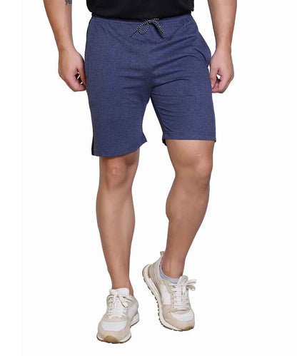 Men's Cotton Blend Regular Fit Shorts | Bottom Wear with One Zipper Pocket