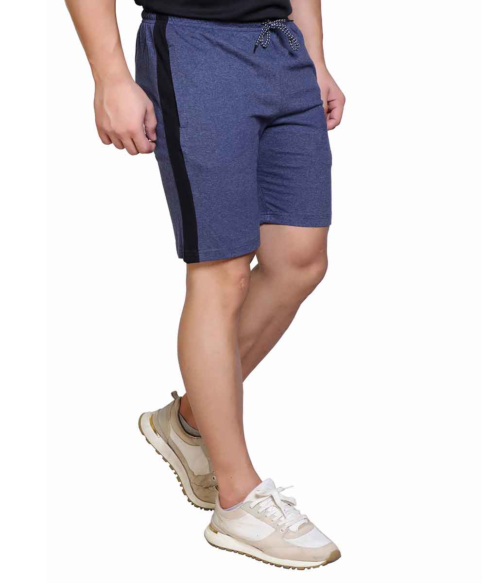 Men's Cotton Blend Regular Fit Shorts | Bottom Wear with One Zipper Pocket