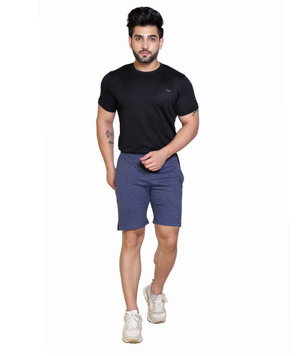 Men's Cotton Blend Regular Fit Shorts | Bottom Wear with One Zipper Pocket