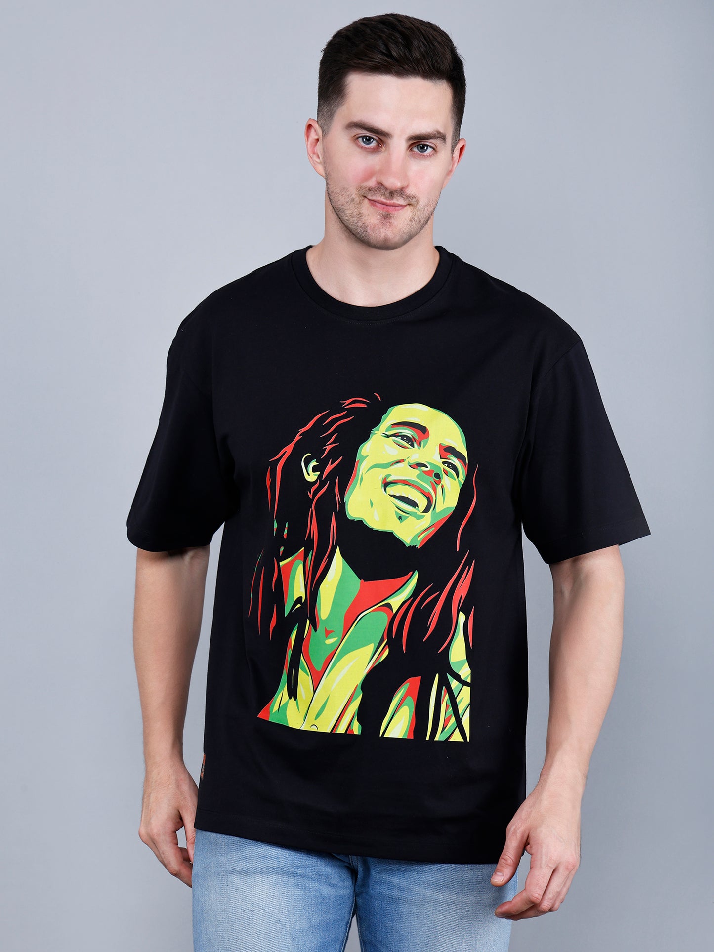 Bob Marley Printed Oversized T-Shirt