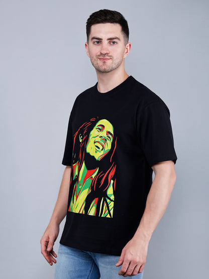 Bob Marley Printed Oversized T-Shirt