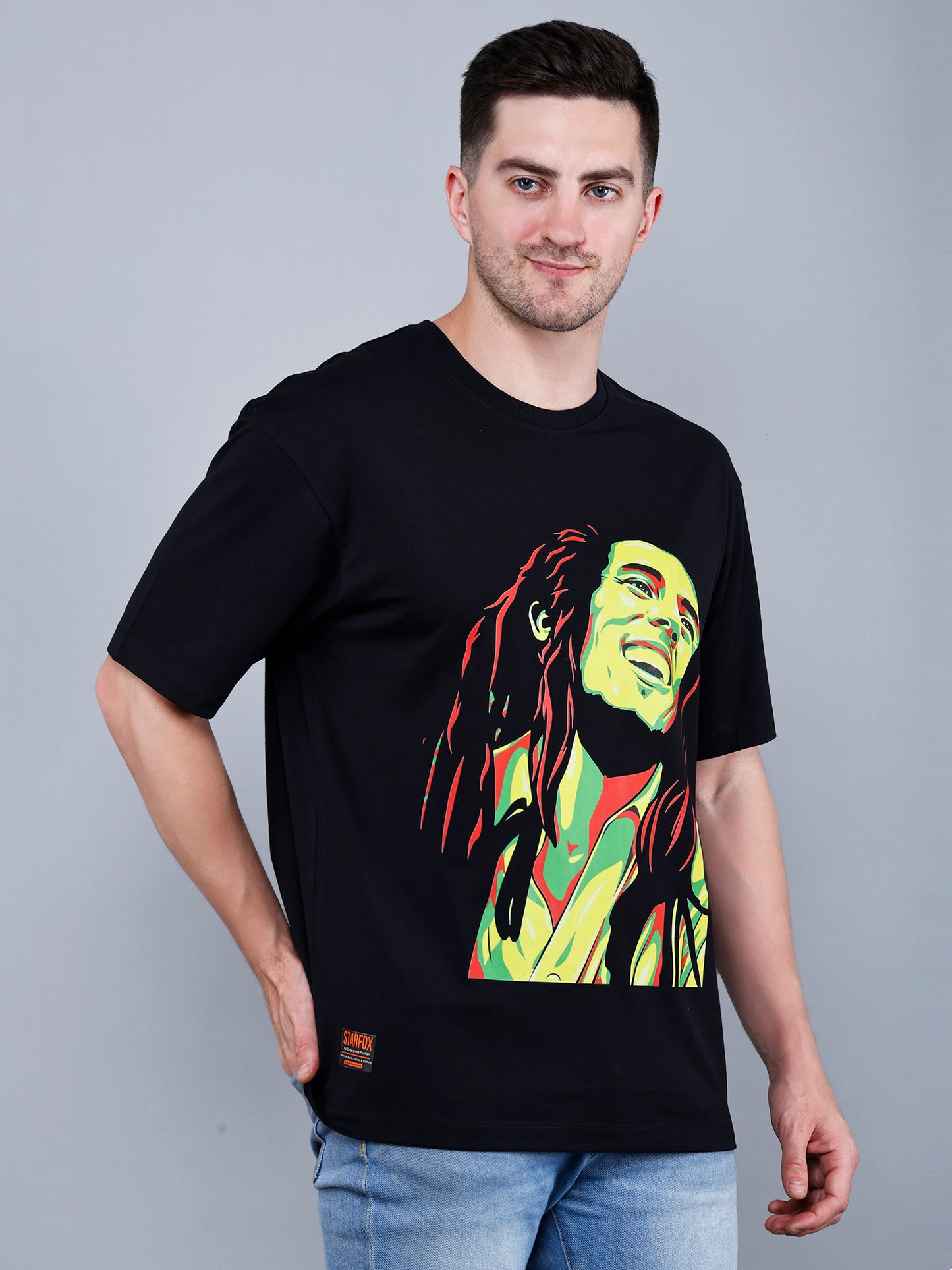 Bob Marley Printed Oversized T-Shirt