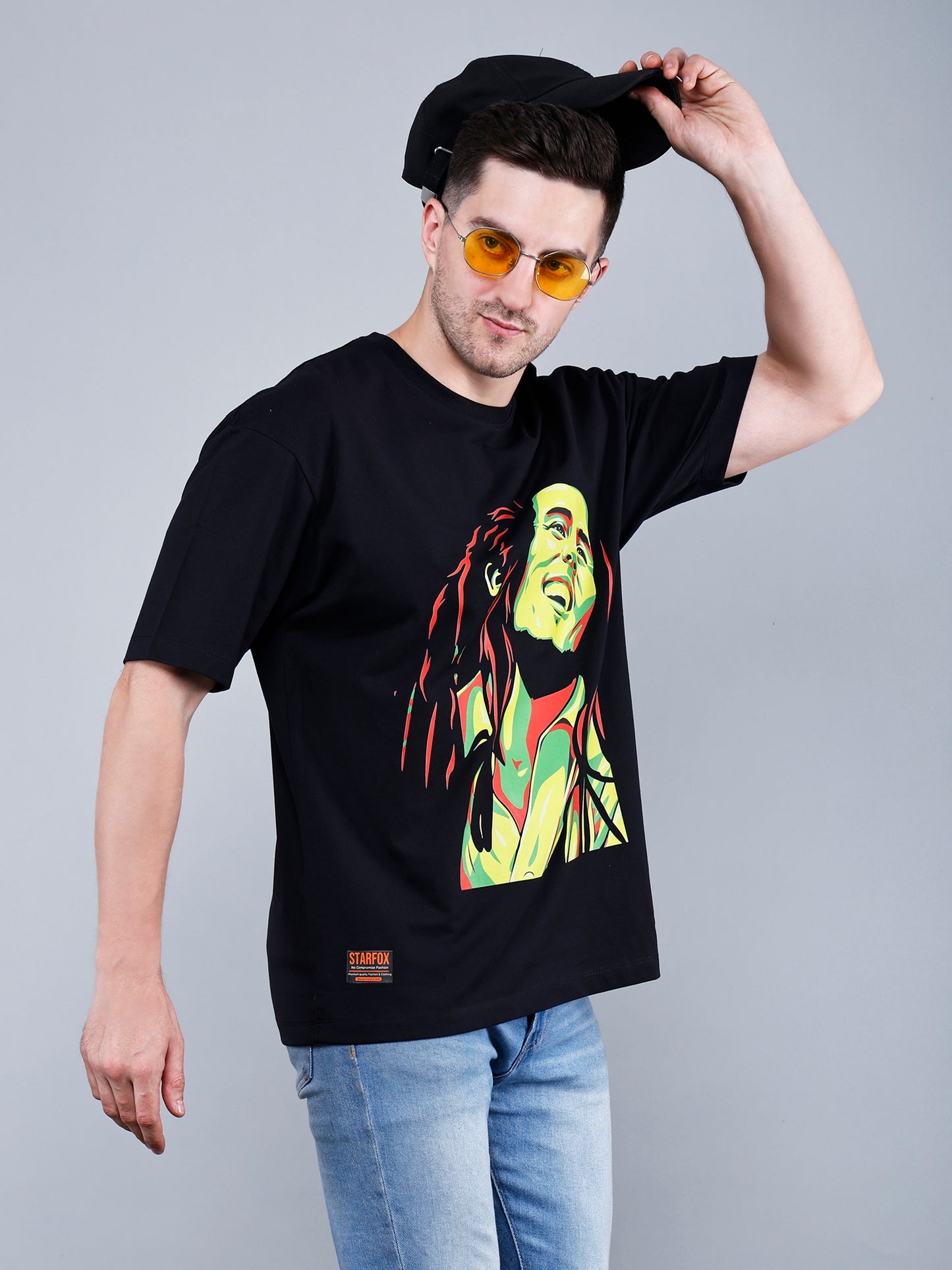 Bob Marley Printed Oversized T-Shirt