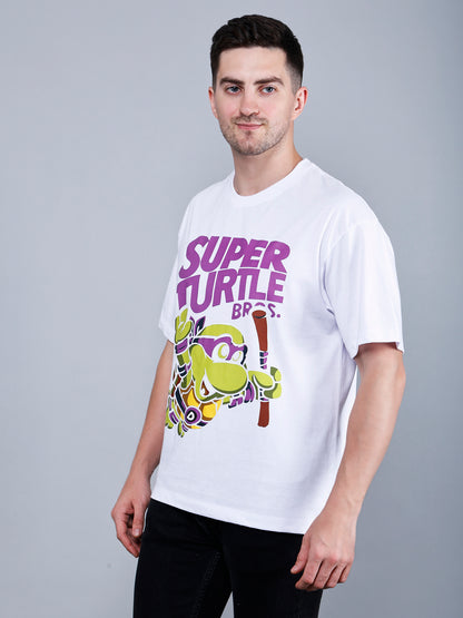 Super Turtle Printed Oversized T-Shirt