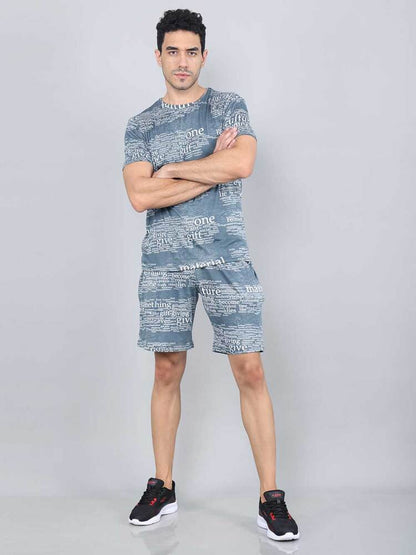 Men Printed Grey Co-ords Set