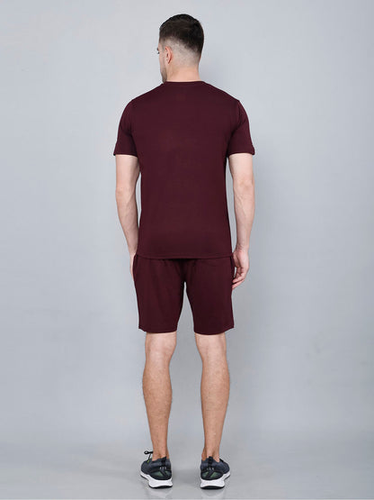 Mens Burgundy Tencel Fabric Co-ord Set