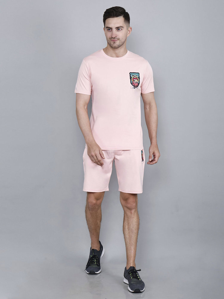 Mens Pink Tencel Fabric Co-ord Set