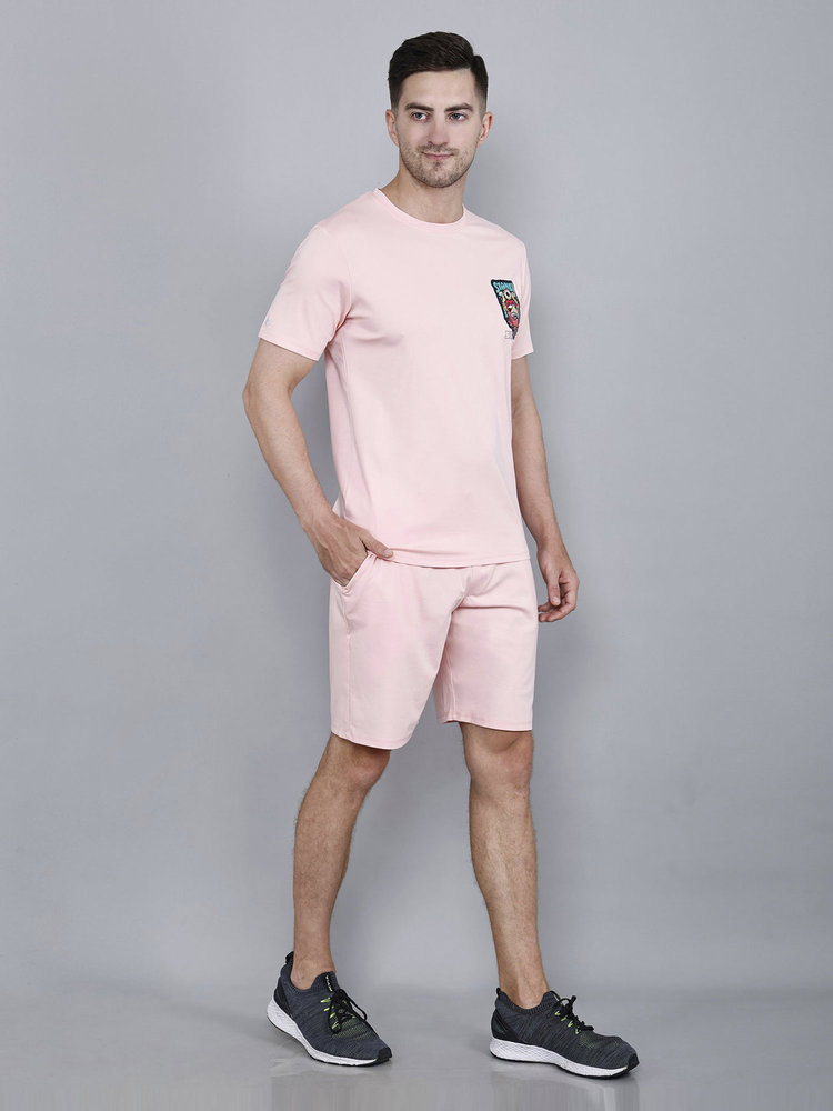 Mens Pink Tencel Fabric Co-ord Set