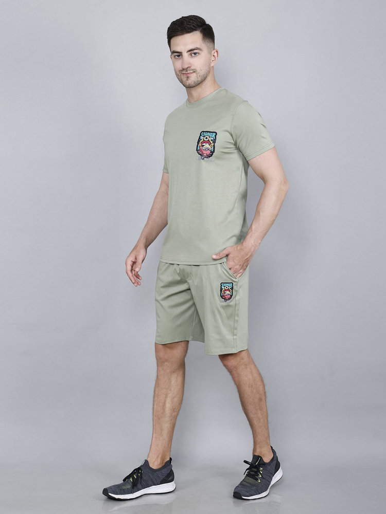 Mens Sagegreen Tencel Fabric Co-ord Set